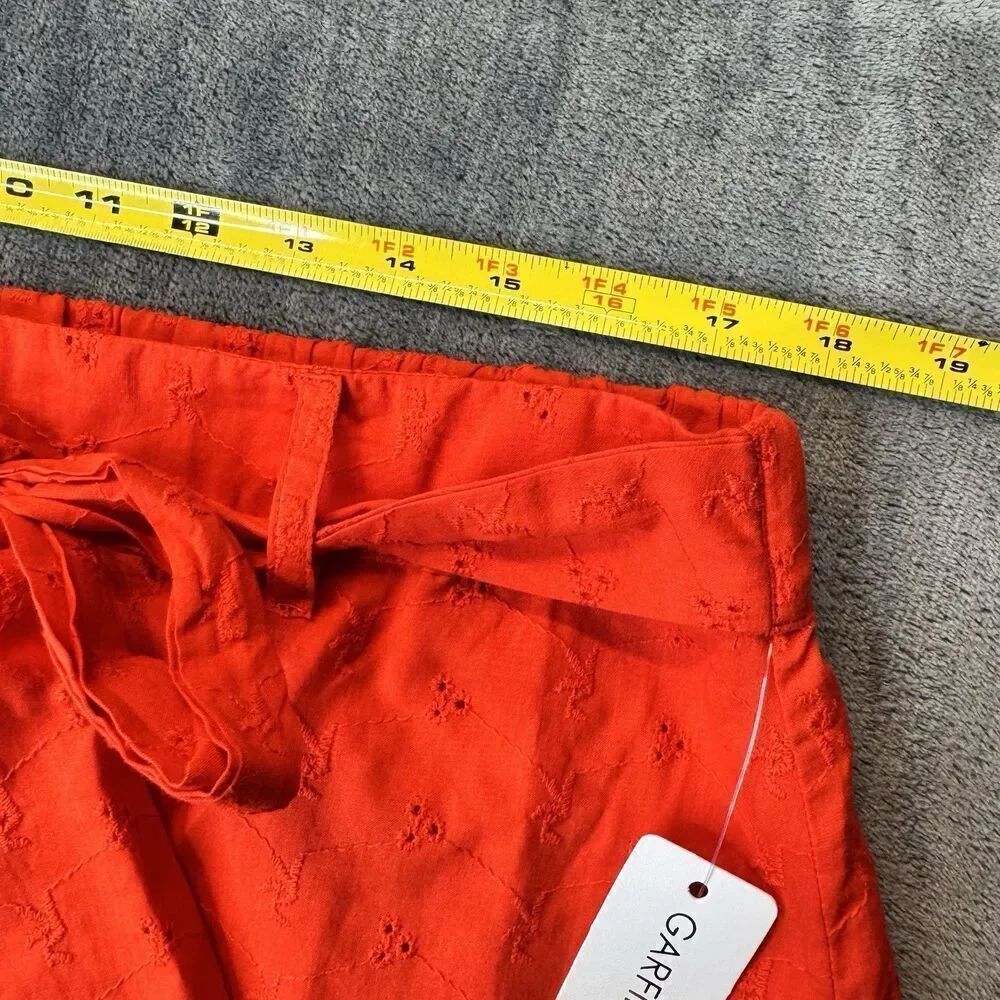 Garfield & Marks Sz XL Embroidered Lined Skirt Button Front Tie Elastic Waist